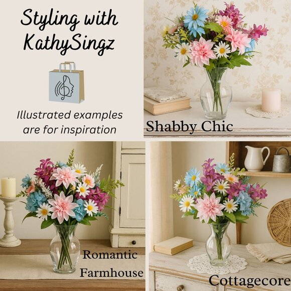 11 x 7 inch Hourglass Shaped Glass Vase ideal for Example Upcycled Mixed Florals - Picture 4 of 15